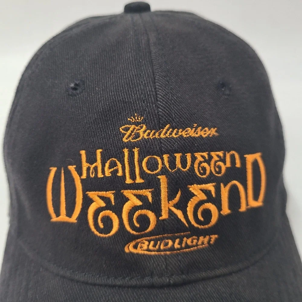 Budweiser Hat Fitted (Seems M-L) Black Orange Halloween Weekend Bud Light Beer